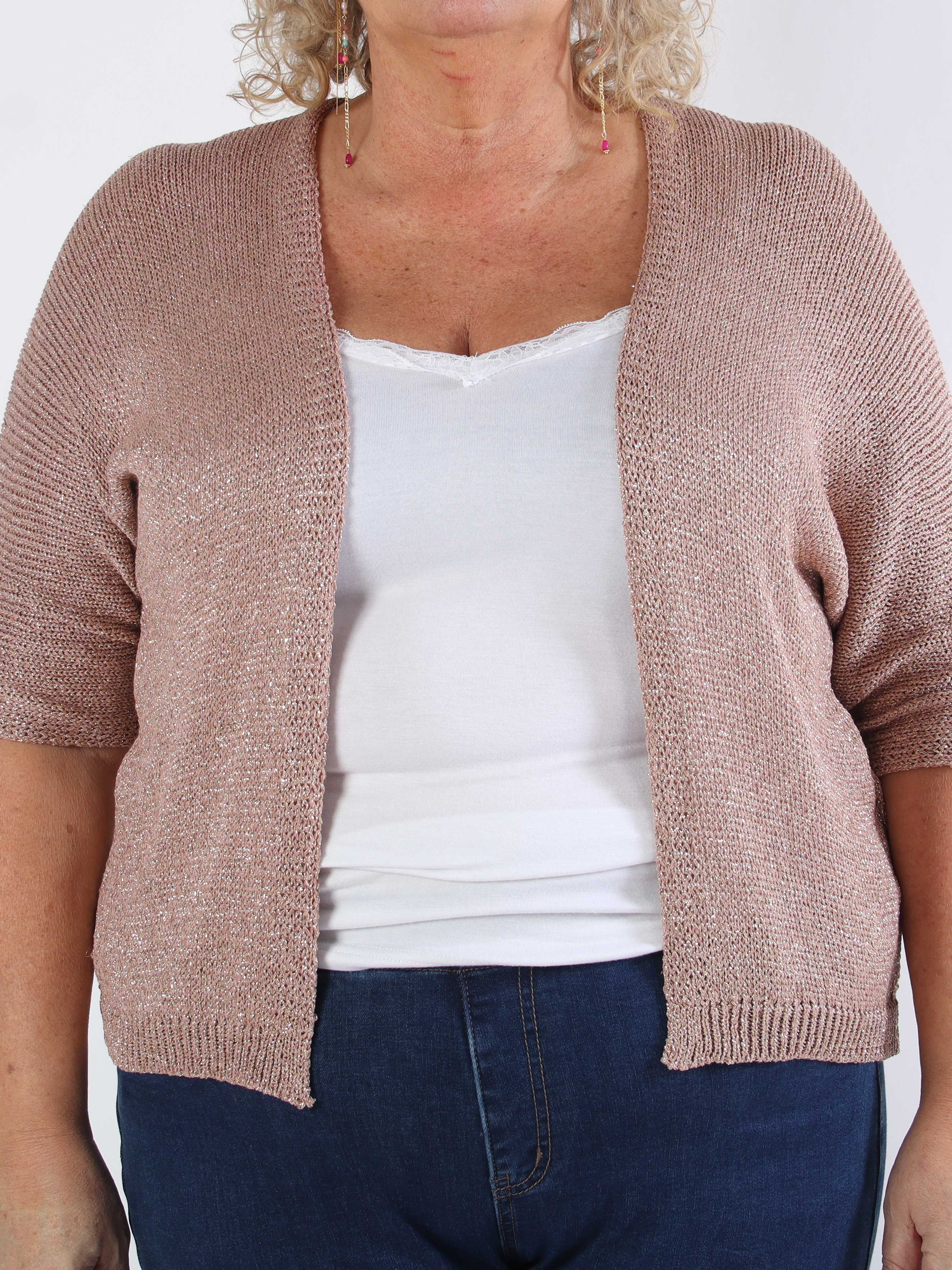 Mariela - Sød plus size cardigan i viskose med glimmertråde